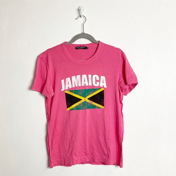 Dolce & Gabbana Tops - Dolce & Gabbana pink Jamaica flag graphic tee